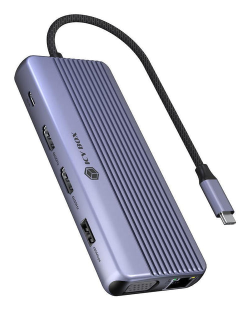 ICY BOX IB-DK4062-CPD Kabelgebunden USB 3.2 Gen 1 (3.1 Gen 1) Type-C Anthrazit