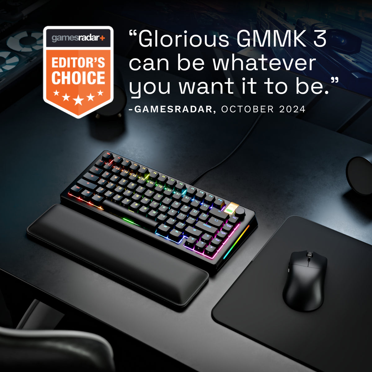 Glorious Gaming GMMK 3 PRO HE 75% Prebuilt Tastatur USB QWERTY US Englisch Schwarz