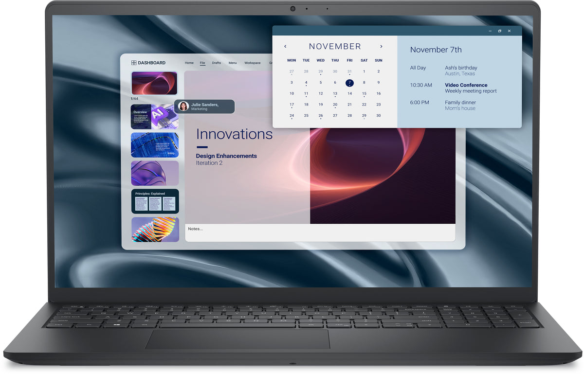 DELL Pro 15 Essential PV15255 AMD Ryzen™ 3 7320U Laptop 39,6 cm (15.6") Full HD 8 GB LPDDR5-SDRAM 512 GB SSD Wi-Fi 5 (802.11ac) Windows 11 Pro Deutsch Schwarz