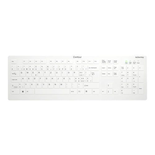 Contour Design Active Key AK-C8112 Tastatur Medizinisch RF Wireless QWERTZ Schweiz Weiß