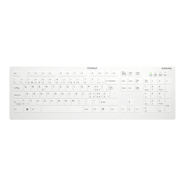 Contour Design Active Key AK-C8112 Tastatur Medizinisch RF Wireless QWERTZ Schweiz Weiß
