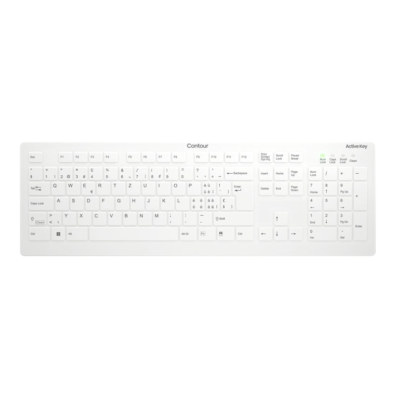 Contour Design Active Key AK-C8112 Tastatur Medizinisch RF Wireless QWERTZ Schweiz Weiß