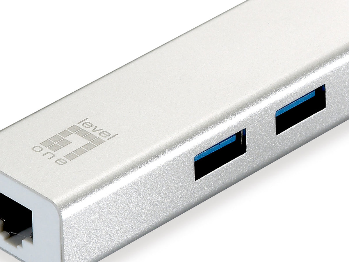 LevelOne USB-0503 Gigabit USB Netzwerkadapter mit USB Hub