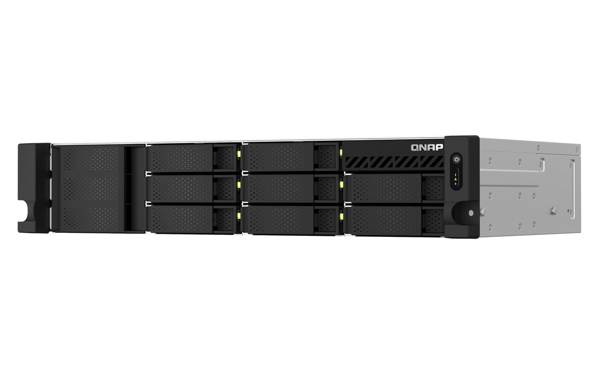 QNAP TS-873AEU-4G NAS & Speicherserver Rack (2U) Ryzen Embedded V1500B 4 GB DDR4 0 TB QuTS hero Schwarz