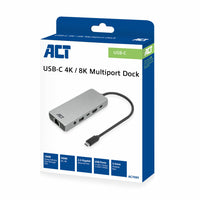 ACT USB-C 4K / 8K 30Hz Docking-Station für 1 HDMI-Monitor, 2.5 Gigabit-Ethernet, USB-C 10Gbps, USB-A 10Gbps, 3.5mm Audio, PD Pass-Through
