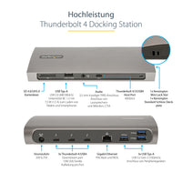 StarTech.com Thunderbolt 4 Docking station, 96W PD, Einzelner 8K/Dual 4K 60Hz Monitor, 3xTB4/USB4 und 4xUSB-A Hub, SD/GbE, Thunderbolt 4/3 und USB4 kompatibel, K-Slot, 0.8m Kabel