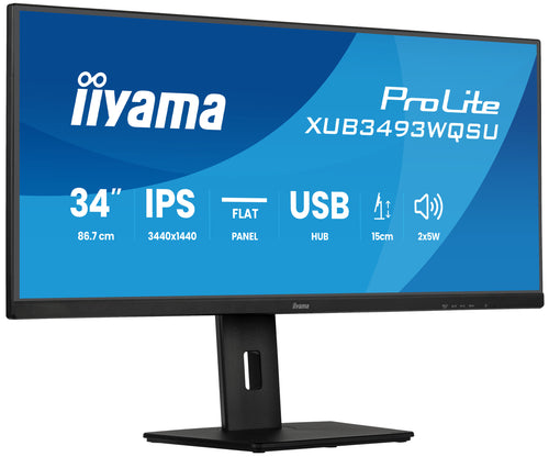 iiyama ProLite XUB3493WQSU-B6 Computerbildschirm 86,4 cm (34") 3440 x 1440 Pixel UltraWide Quad HD LED Schwarz