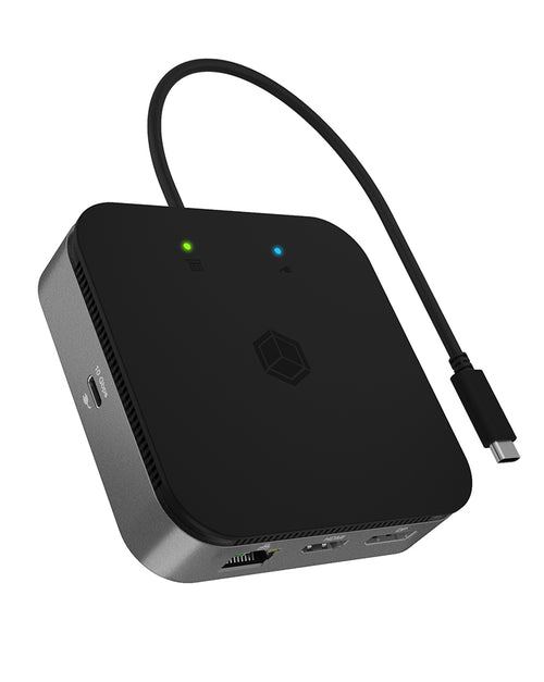 ICY BOX IB-DK408-C41, 7 in 1 Mobil DockingStation USB4® Type-C® auf 1x DisplayPort™ 1.4, 1x HDMI® 2.1, Gigabit LAN, 3x USB 3.2 Gen 2 Type-A, 1x Audiokombo- un