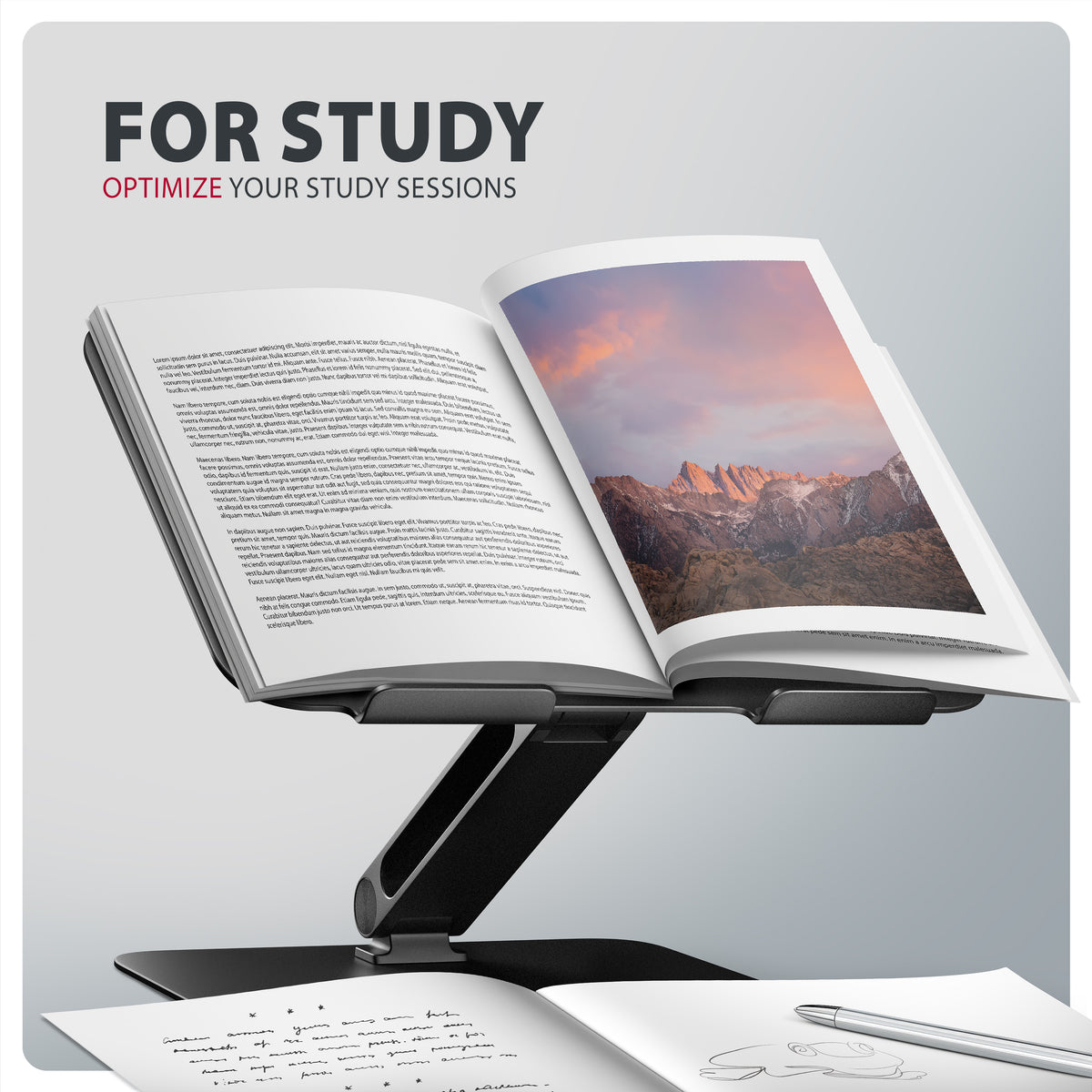 Axagon STND-LQB HQ-Ständer aus Aluminium für Laptops der Größe 10"–17.3". Verstellbare Höhe und Winkel. Schwarze Version.