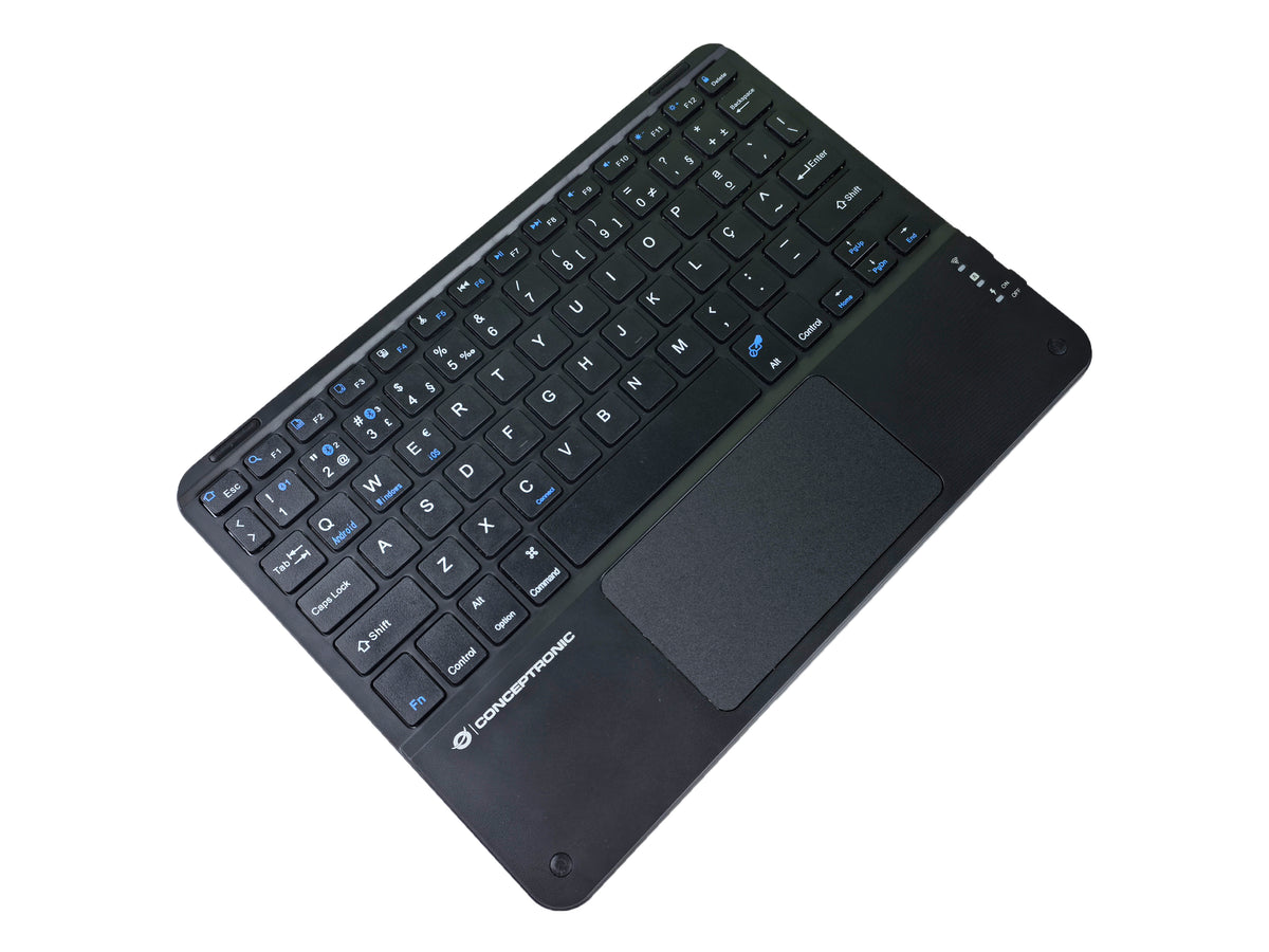 Conceptronic TOBIN01BPT 10-Zoll-Bluetooth-Tastatur mit Touchpad, QWERTY Portugiesisch