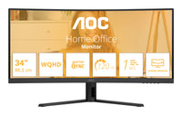 AOC B3 CU34B3E Computerbildschirm 86,4 cm (34") 3440 x 1440 Pixel Wide Quad HD LED Schwarz