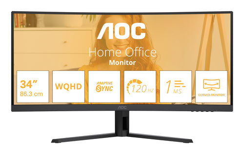 AOC B3 CU34B3E Computerbildschirm 86,4 cm (34") 3440 x 1440 Pixel Wide Quad HD LED Schwarz