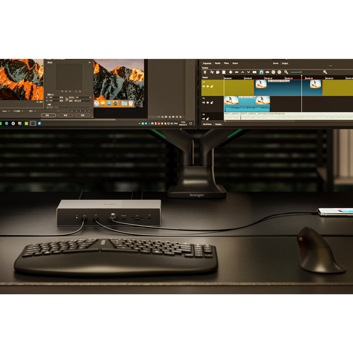 Kensington SD5000T5 EQ Thunderbolt 5 Triple 4K Dockingstation mit 140 W PD - Windows/macOS