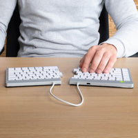 R-Go Tools Ergonomische Tastatur R-Go Split Break mit Pausensoftware, ergonomische geteilte Tastatur, QWERTZ (DE), kabellos, weiß