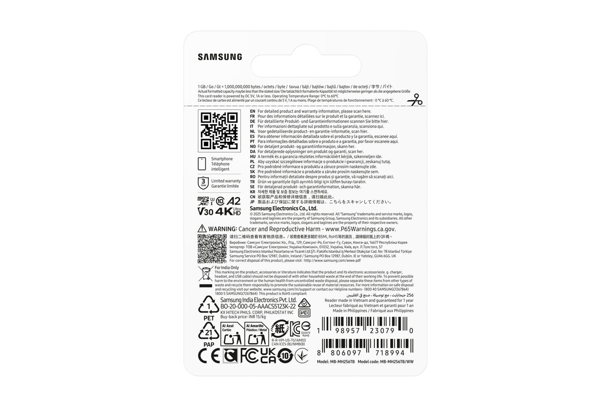 Samsung T9 microSDXC™ UHS-I Speicherkarte - 256 GB mit USB-Kartenleser ‎ ‎