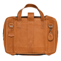 R-Go Tools Laptoptasche R-Go Viva, Vollnarbenleder, mit integriertem Laptop-Ständer, Schulterriemen, 15,6-Zoll, braun