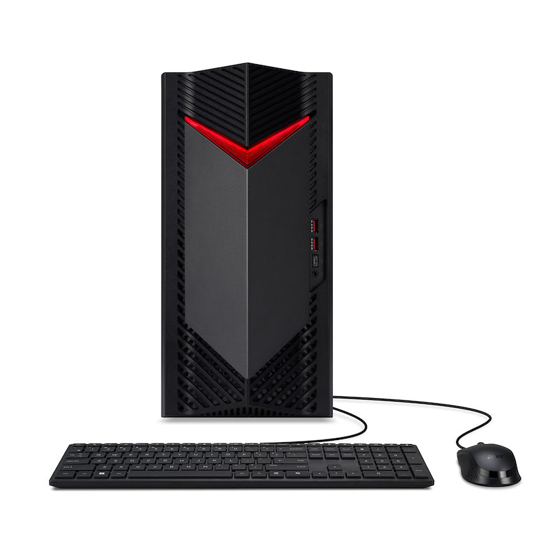 Acer NITRO 50 N50-660 Intel Core Ultra 7 265F 32 GB DDR5-SDRAM 1 TB SSD NVIDIA GeForce RTX 5060 Windows 11 Home Desktop PC Schwarz, Rot