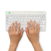 R-Go Tools Ergonomische Tastatur R-Go Compact Break, kompakte Tastatur mit Pausensoftware, QWERTY (NORDIC), Bluetooth, Weiß