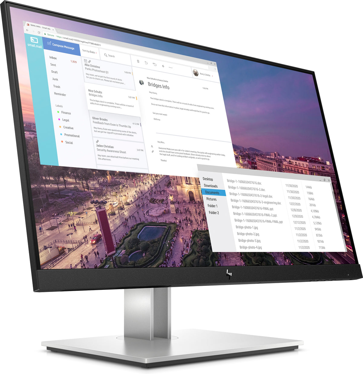 HP E-Series E23 G4 FHD Monitor Computerbildschirm 58,4 cm (23") 1920 x 1080 Pixel Full HD LCD Schwarz, Silber
