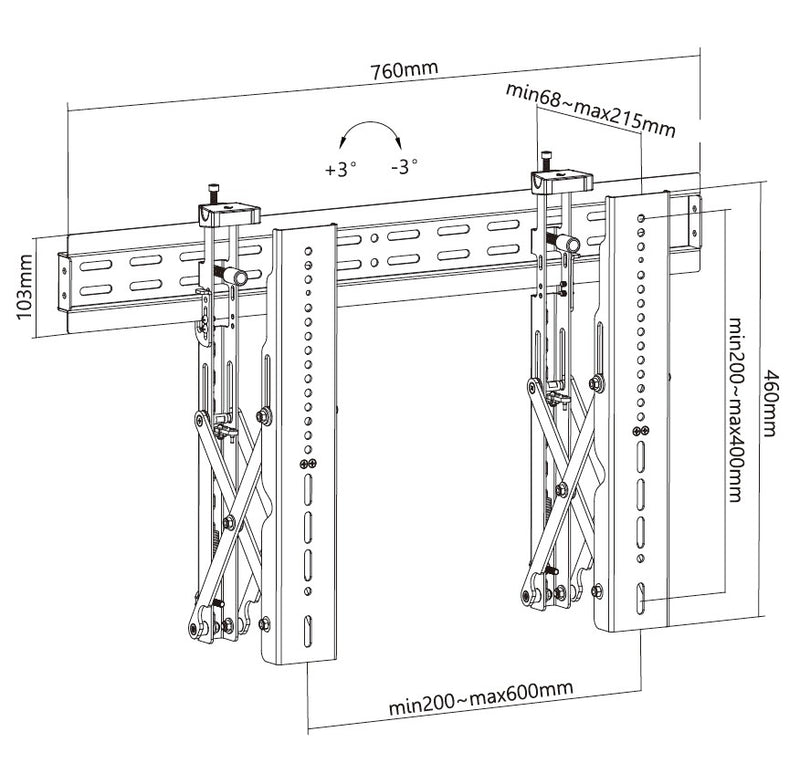 Equip 37"-70" Pop-Out-Videowandhalterung