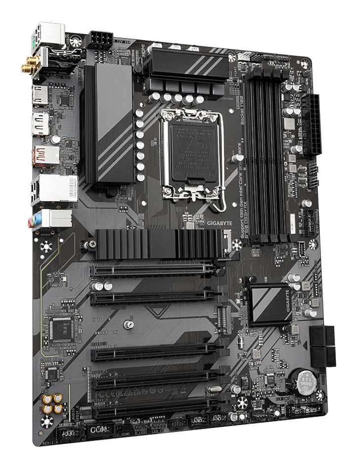 GIGABYTE B760 DS3H AX Mainboard - Unterstützt Intel Core Prozessoren der 14. Generation, 8+2+1 Phasen digitales VRM, bis zu 7600MHz DDR5 (OC), 2x PCIe 4.0 M.2, Wi-Fi 6E, GbE LAN, USB 3.2 Gen 2x2
