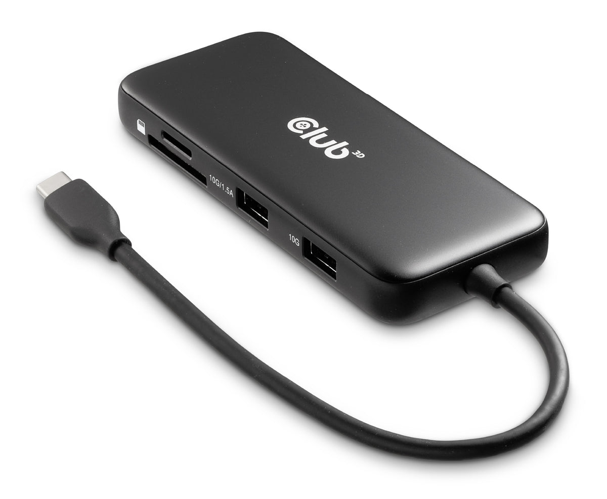 CLUB3D 8-1 Portable Dock USB Type-C® 10Gbps to HDMI™ and DisplayPort™ 8K30Hz PD Max.100Watt