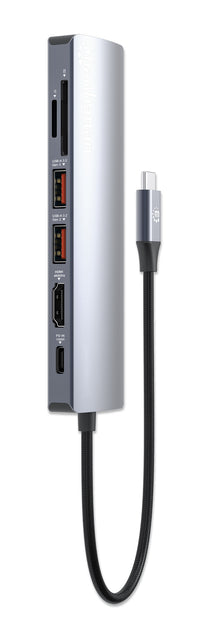 Manhattan 153966 laptop-dockingstation & portreplikator Kabelgebunden USB 3.2 Gen 2 (3.1 Gen 2) Type-C Silber