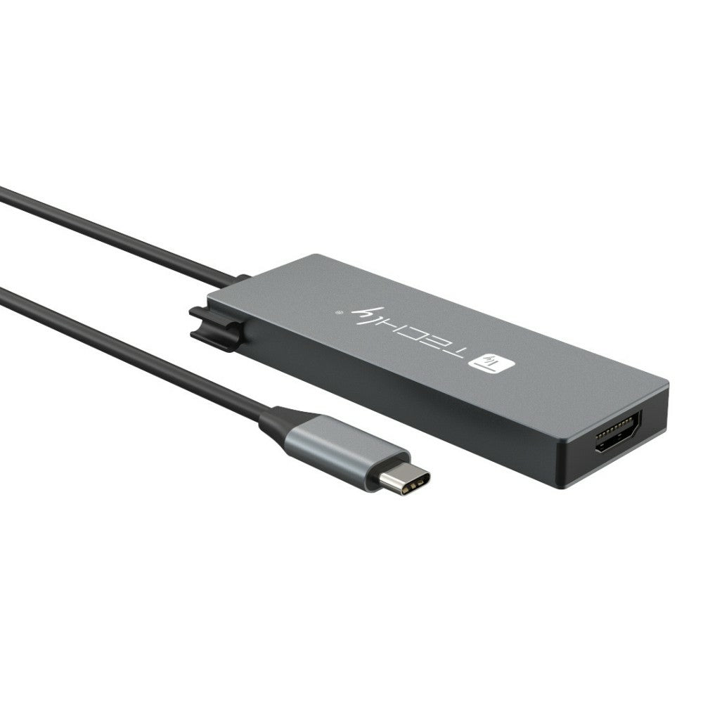 Techly IUSB32C-HUB4HPD laptop-dockingstation & portreplikator Kabelgebunden USB 3.2 Gen 2 (3.1 Gen 2) Type-C Grau