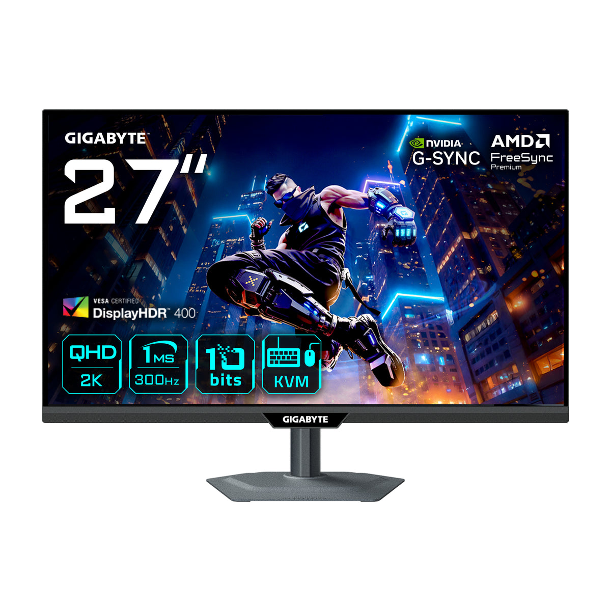 GIGABYTE M27Q3 27" QHD Gaming-Monitor - 2560 x 1440, 300Hz, 1ms, 400 cd/m², FreeSync Premium, Display HDR400, HDMI 2.0, Displayport 1.4
