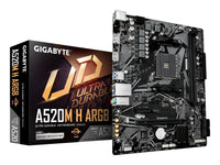GIGABYTE A520M H ARGB Motherboard – Supports AMD Ryzen 5000 Processors, up to 5100 MHz DDR4 (OC), PCIe 3.0 x4 M.2, 1GbE LAN, USB 3.2 Gen 1