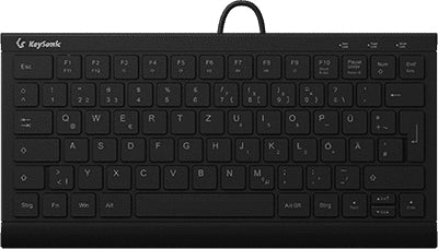 KeySonic KSK-5011ELC (DE) Mini Tastatur, Hintergrundbeleuchtung, integrierter Nummernblock, Combo, schwarz