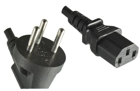 Microconnect PE010418ISRAEL Stromkabel Schwarz 1,8 m Netzstecker Typ H C13-Koppler