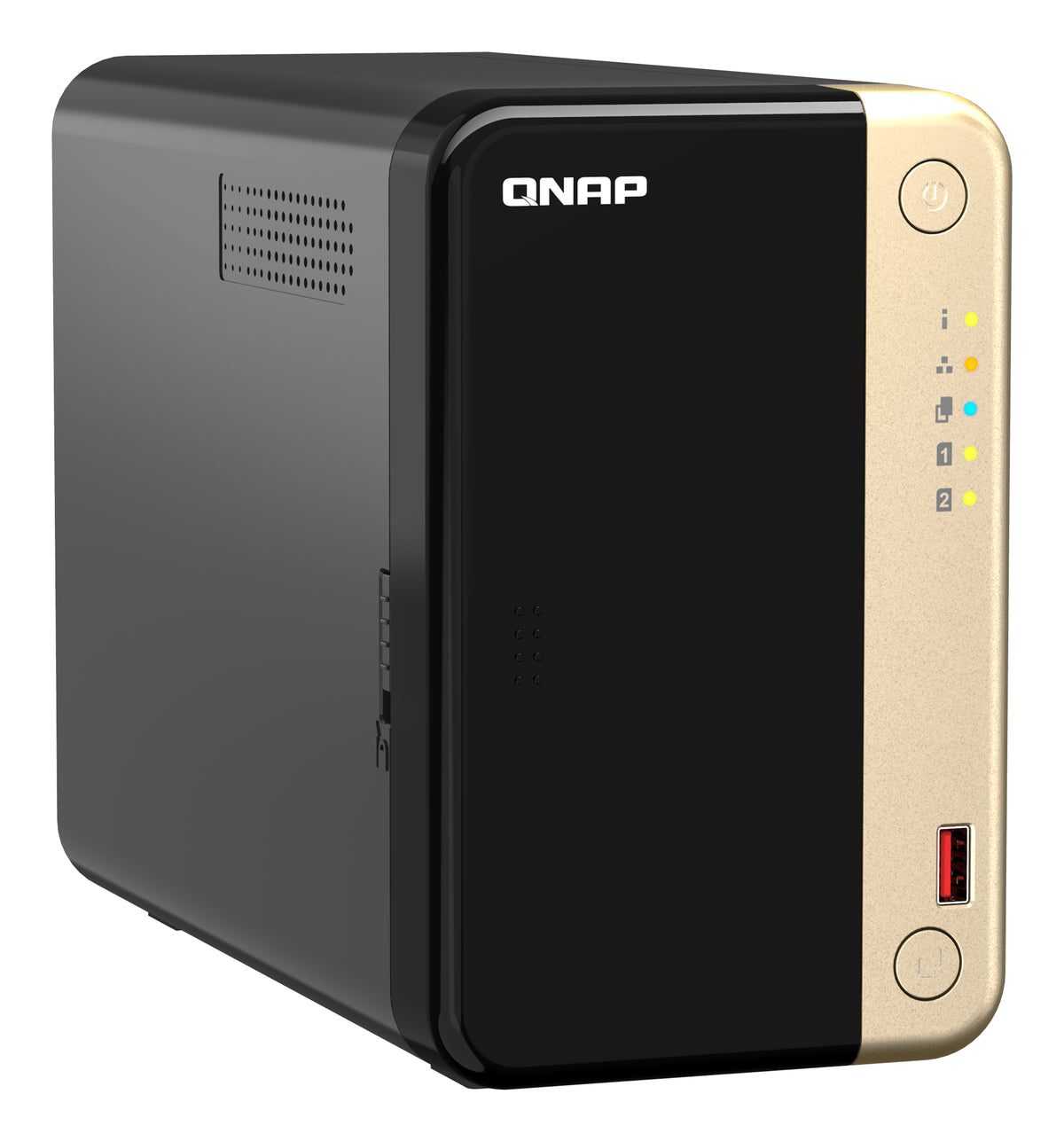 QNAP TS-264 NAS Tower Intel® Celeron® N5095 8 GB 0 TB QNAP QTS Schwarz, Gold