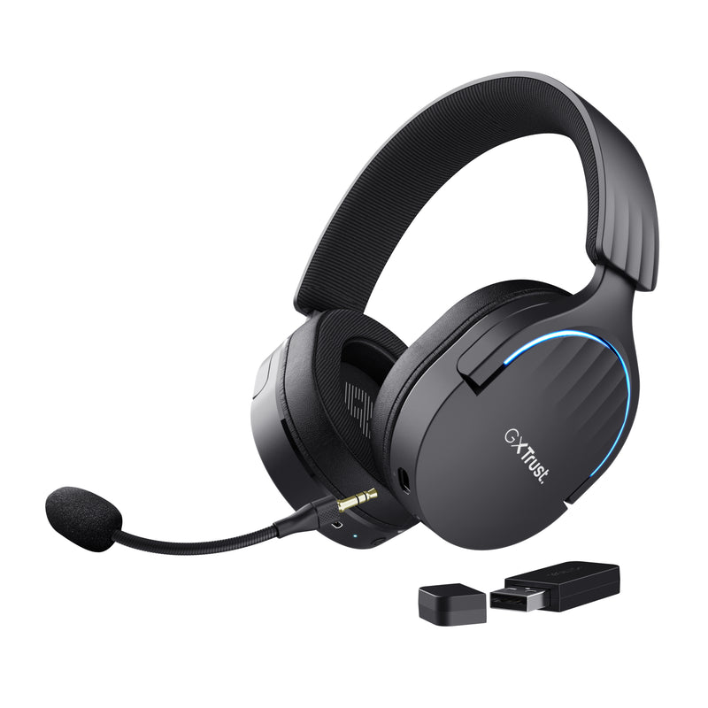 Trust GXT 491 Fayzo Kopfhörer Verkabelt & Kabellos Kopfband Gaming USB Typ-C Bluetooth Schwarz
