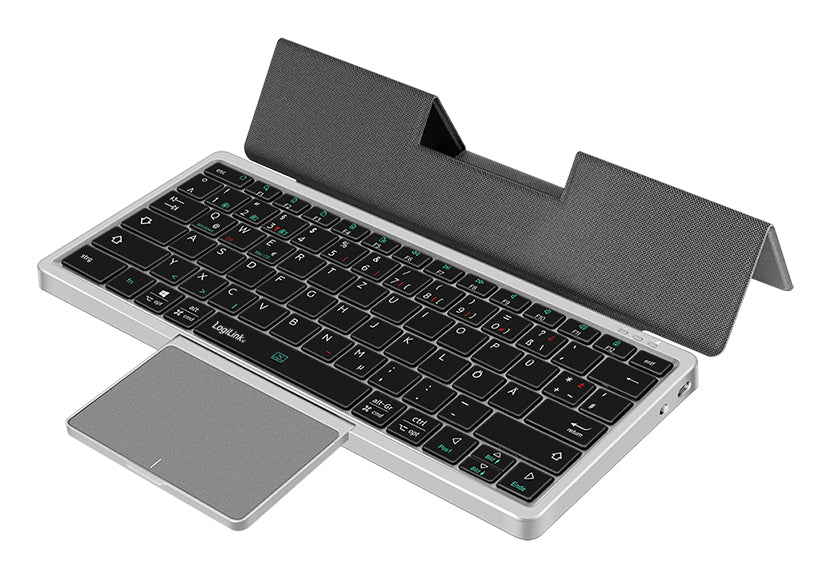 LogiLink ID0214 Tastatur Heimbüro Bluetooth QWERTZ Deutsch Grau