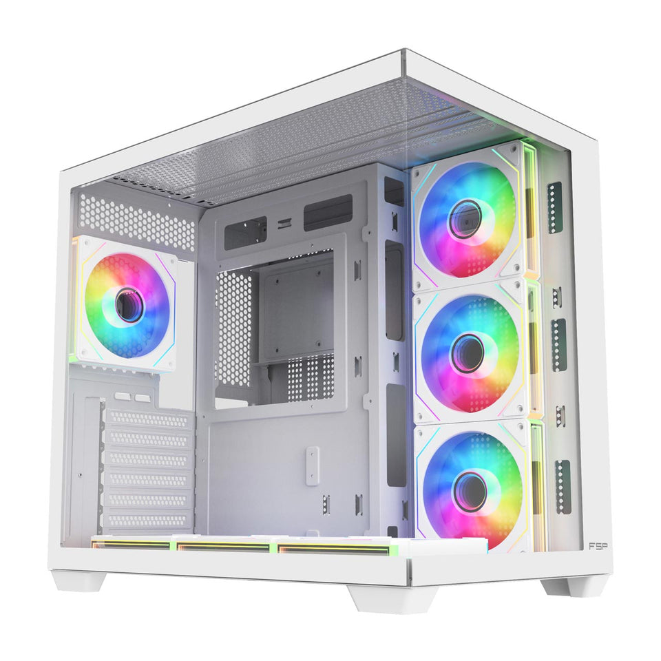 FSP M341-WA Boîtier Tour Midi mITX, mATX, ATX Blanc ARGB