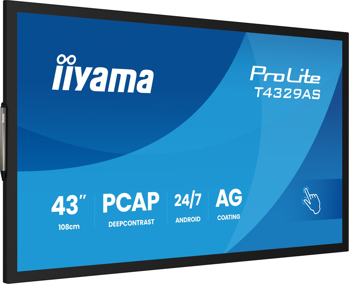 iiyama T4329AS-B1AG Computerbildschirm 108 cm (42.5") 3840 x 2160 Pixel 4K Ultra HD LED Touchscreen Schwarz