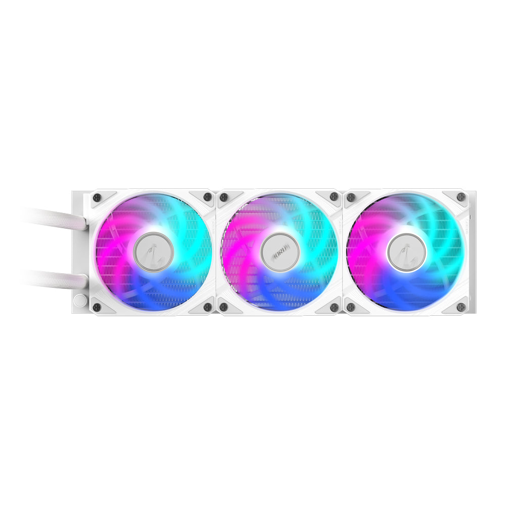 GIGABYTE AORUS WATERFORCE II 360 ICE AIO Flüssigkeits-CPU-Kühler - 3x120mm ARGB-Lüfter, Schiebe-in-Verriegelungsmechanismus, DAISY-CHAIN, kompatibel mit Intel LGA 1851 und AMD AM5