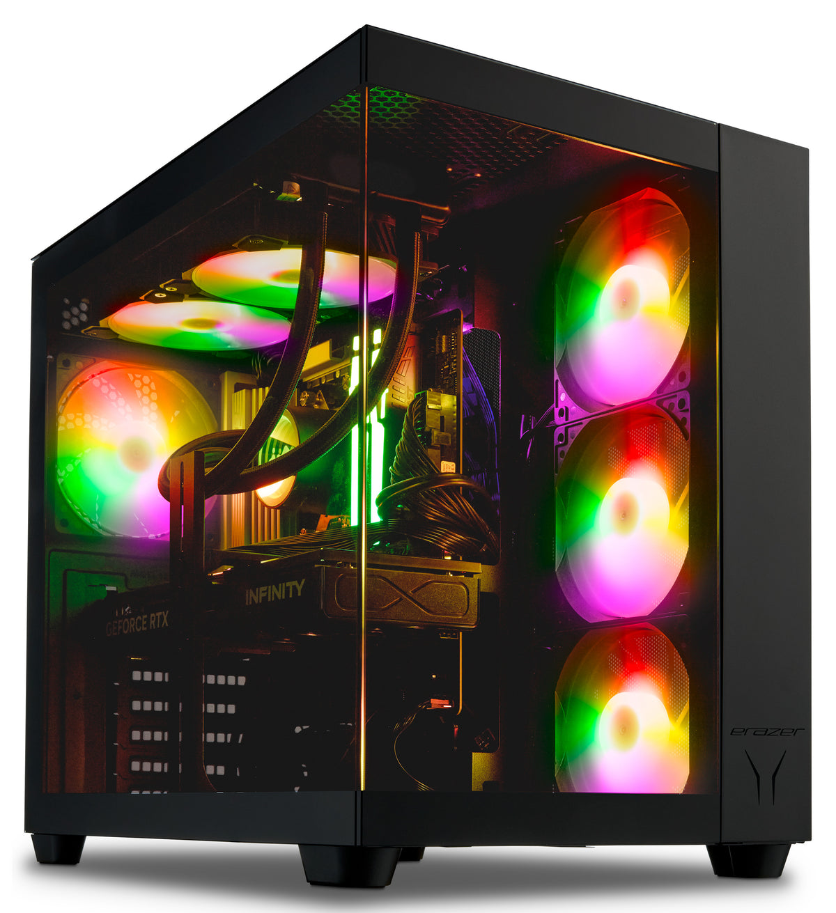 ERAZER Tank X15 (MD 340128) AMD Ryzen™ 7 7800X3D 32 GB DDR5-SDRAM 1 TB SSD NVIDIA GeForce RTX 5060 Ti Windows 11 Home Tower PC Schwarz