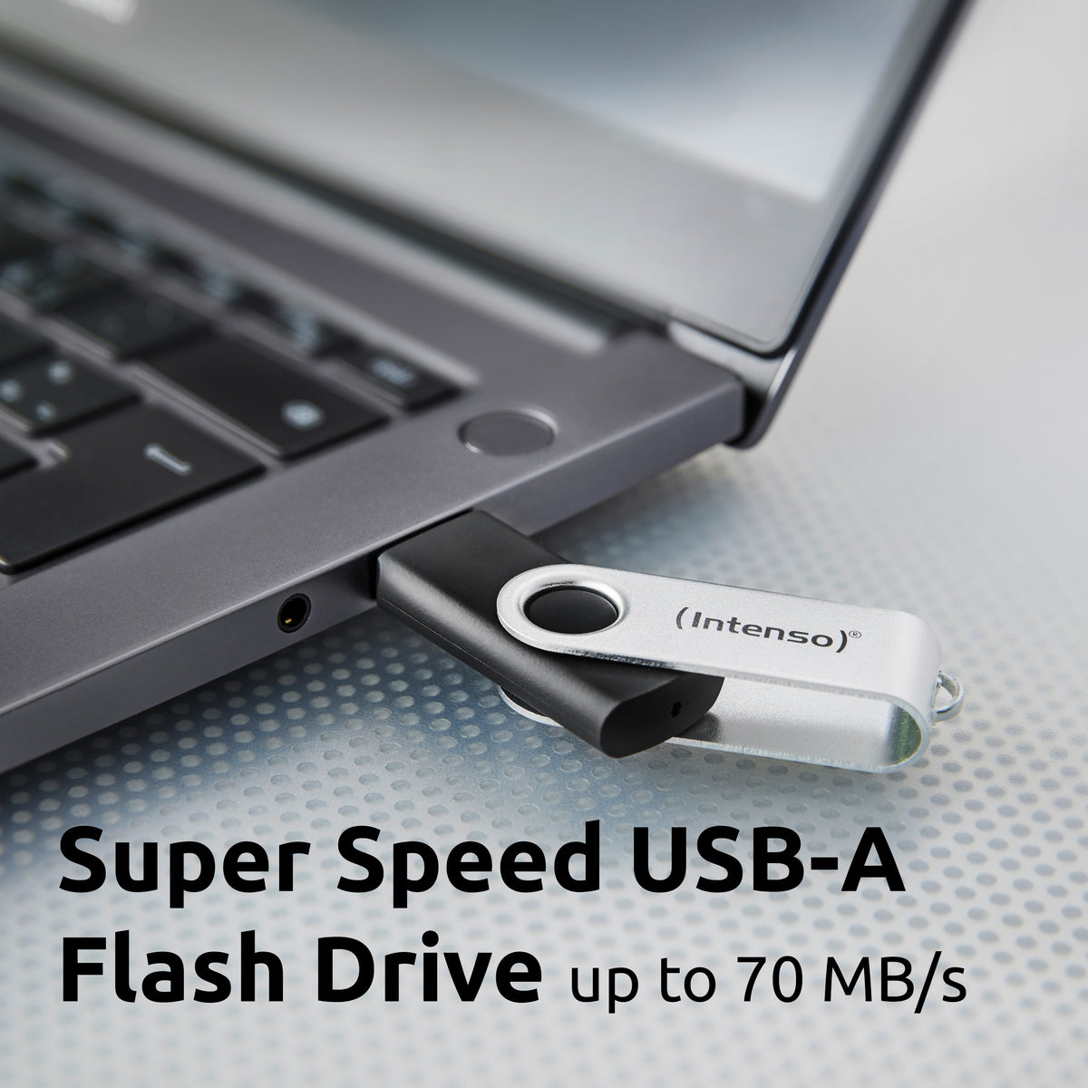 Intenso USB-Stick Office Line, 128 GB, USB-A, 3.2 Gen 1x1, schwarz-silber