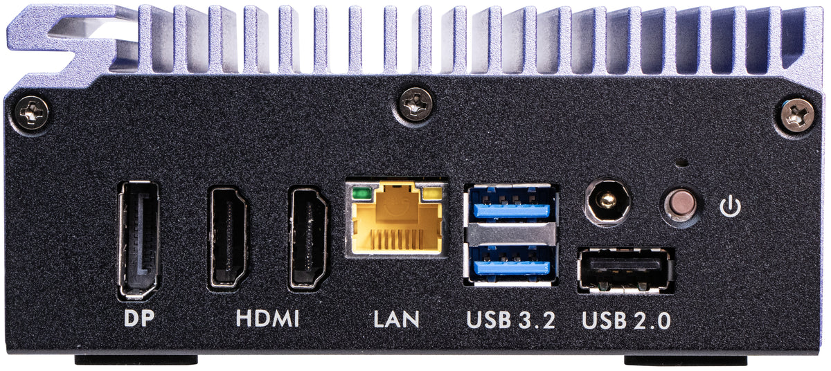 Shuttle Edge PC SPCEL12 , Intel Celeron J6412 , 2x HDMI, 1x DP, 2x 2.5G LAN, 1x DDR4, 1x Micro SD card reader, 1x Nano SIM slot, 3x USB, 2x M.2 (SATA), 12-20V , 24/7 Dauerbetrieb, lüfterlos, inkl. VESA Befestigung