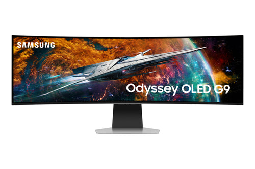 Samsung G95SC Computerbildschirm 124,5 cm (49") 5120 x 1440 Pixel Dual QHD OLED Silber