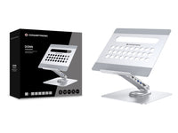 Conceptronic DONN27G Laptop-Ständer mit 7-in-1-Dockingstation, 360° drehbare Basis, faltbar, höhenverstellbar