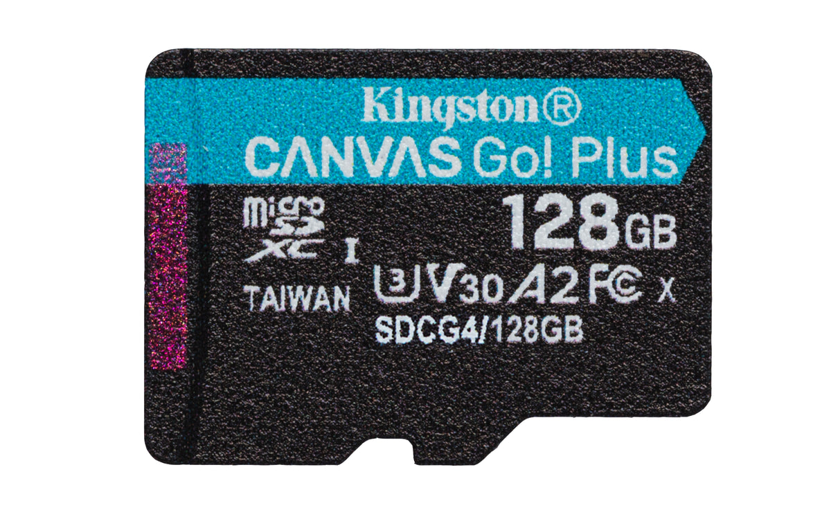 Kingston Technology 128GB microSDXC Canvas Go Plus Gen4 200 MB/s A2 U3 V30-Karte + Adapter