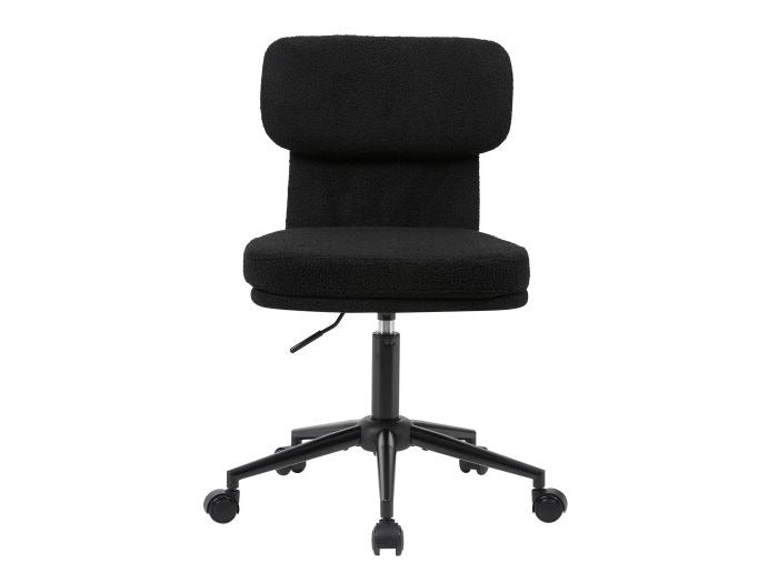 Equip 651024 Drehbarer Schreibtischstuhl, gepolsterter Chenille-Stuhl, Home-Office-Stuhl, höhenverstellbar, verchromtes Fußkreuz, Schwarz
