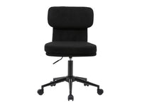 Equip 651024 Drehbarer Schreibtischstuhl, gepolsterter Chenille-Stuhl, Home-Office-Stuhl, höhenverstellbar, verchromtes Fußkreuz, Schwarz
