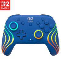 Turtle Beach Afterglow Wave Blau Kabelloser RGB-Gaming-Controller offiziell lizenziert für Nintendo Switch 2