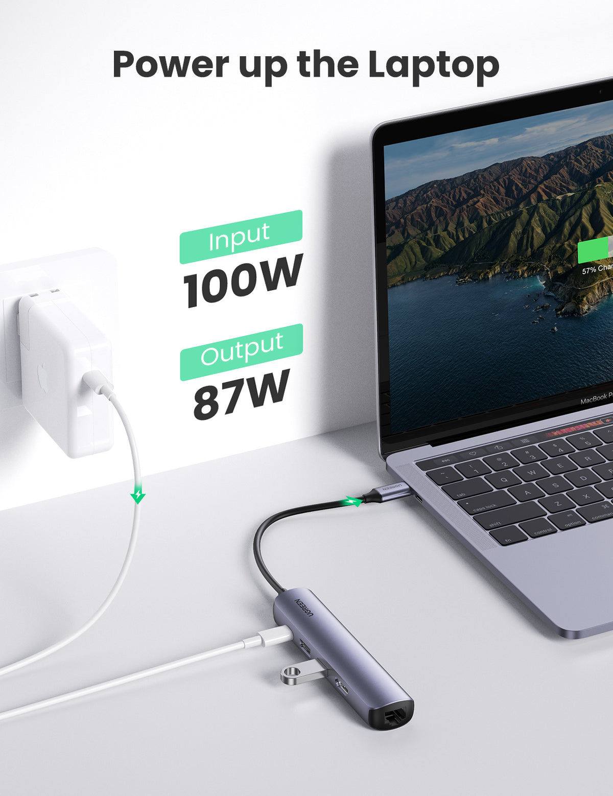 Ugreen 10919 laptop-dockingstation & portreplikator Kabelgebunden USB 3.2 Gen 1 (3.1 Gen 1) Type-C Grau