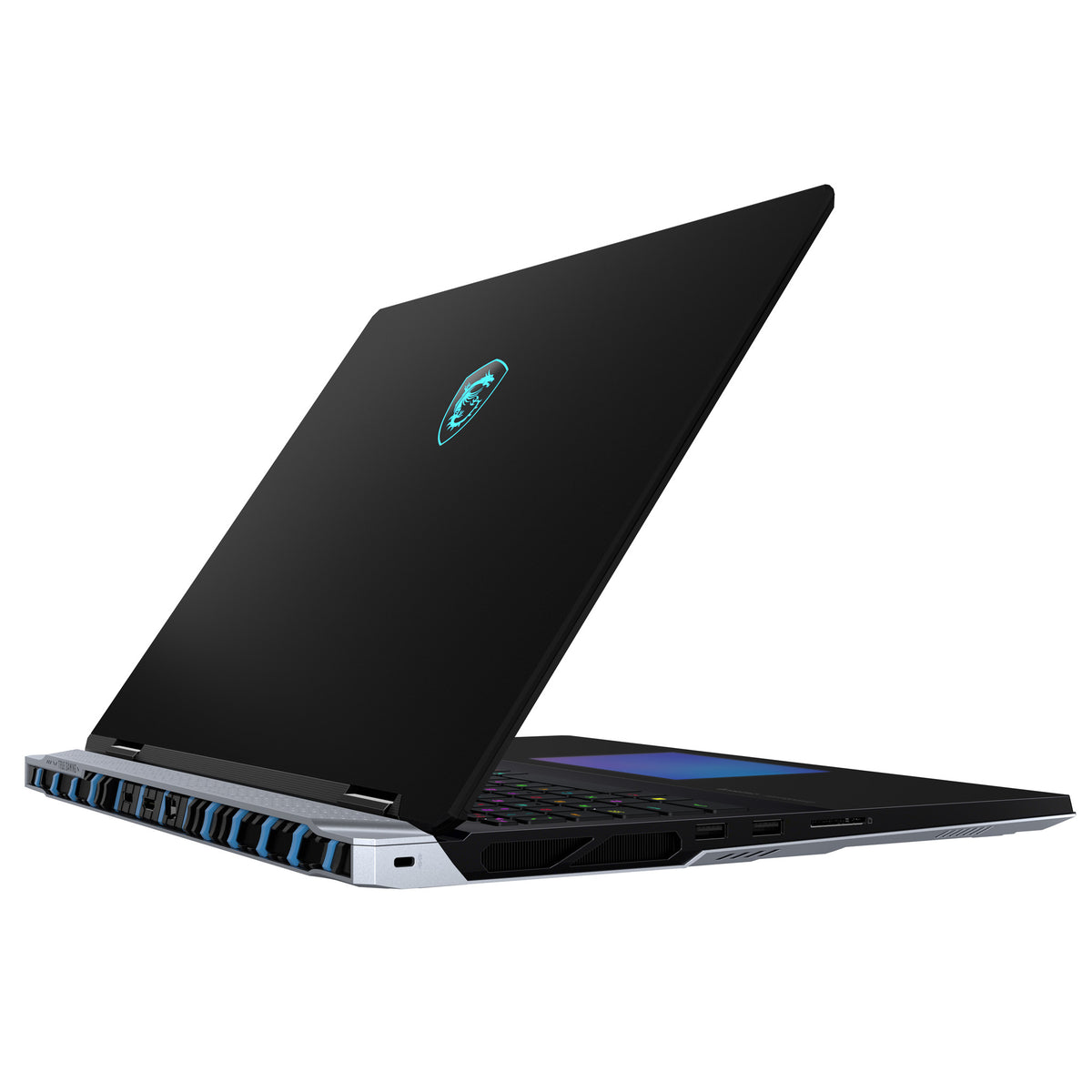 MSI Titan 18 HX AI A2XWIG-073 laptop Intel Core Ultra 9 285HX 45,7 cm (18") UHD+ 64 GB DDR5-SDRAM 6 TB SSD NVIDIA GeForce RTX 5080 Wi-Fi 7 (802.11be) Windows 11 Pro Schwarz