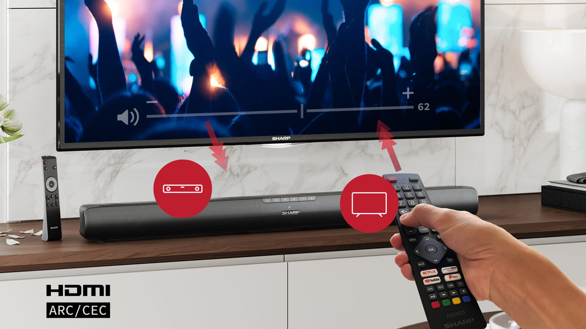 Sharp HT-SB100 Soundbar-Lautsprecher Schwarz 2.0 Kanäle 75 W